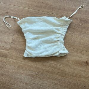 NWOT Free People Cream Ruched Tube Top
